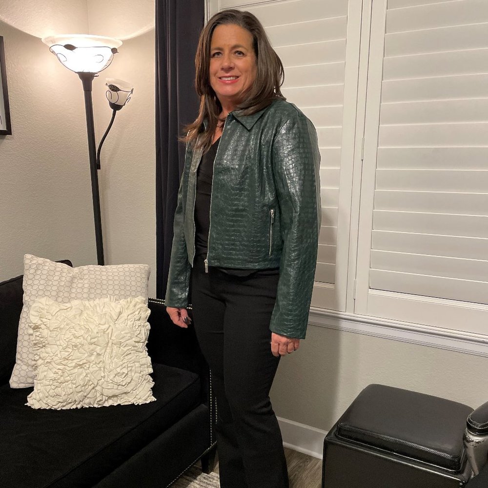 Bagatelle NYC Green Faux Leather Jacket Size L